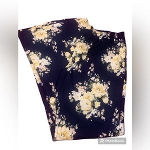Acting Pro Navy Floral Leggings/Palazzo Pants Sz 1x